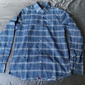 EUC Untuckit Blue + White casual shirt